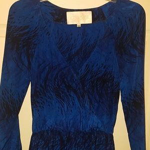 Designer Royal Blue, Silk Cocktail Dress